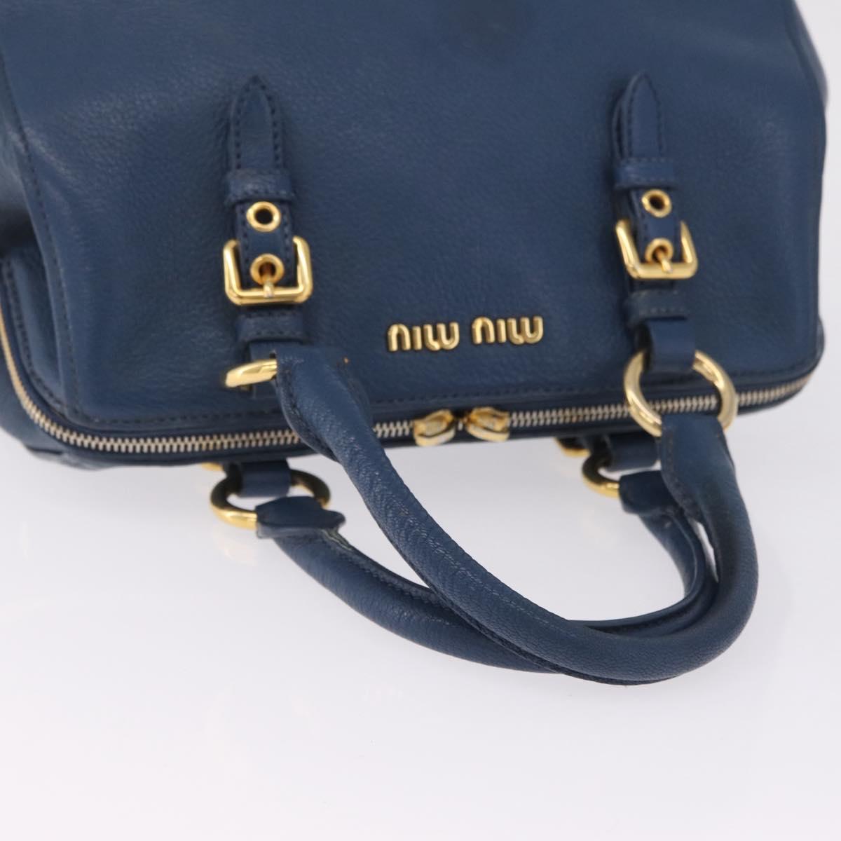 Miu Miu Hand Bag Leather 2 Set Pink Blue Auth 167860