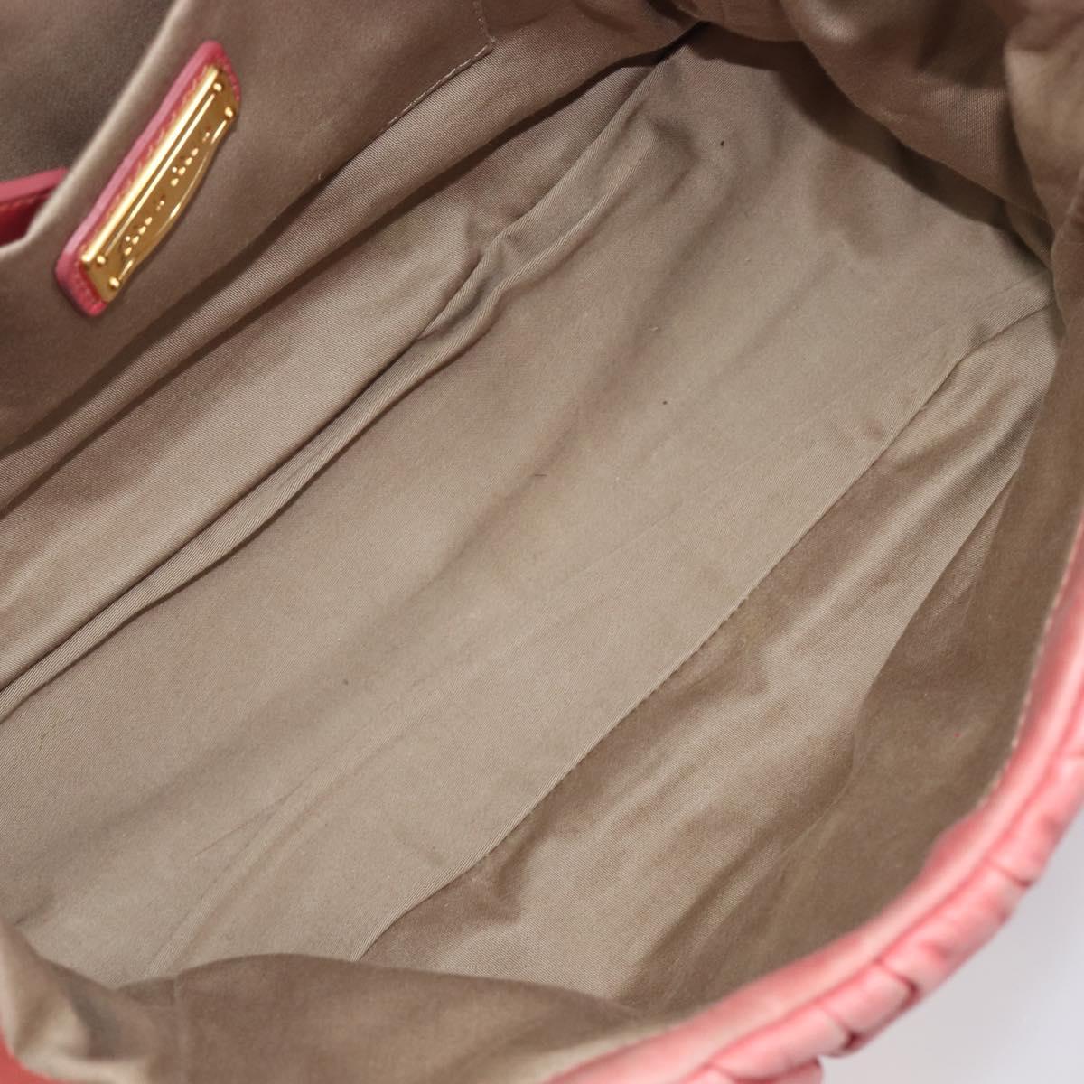 Miu Miu Matelasse Hand Bag Leather 2way Pink Gold Auth 167863A
