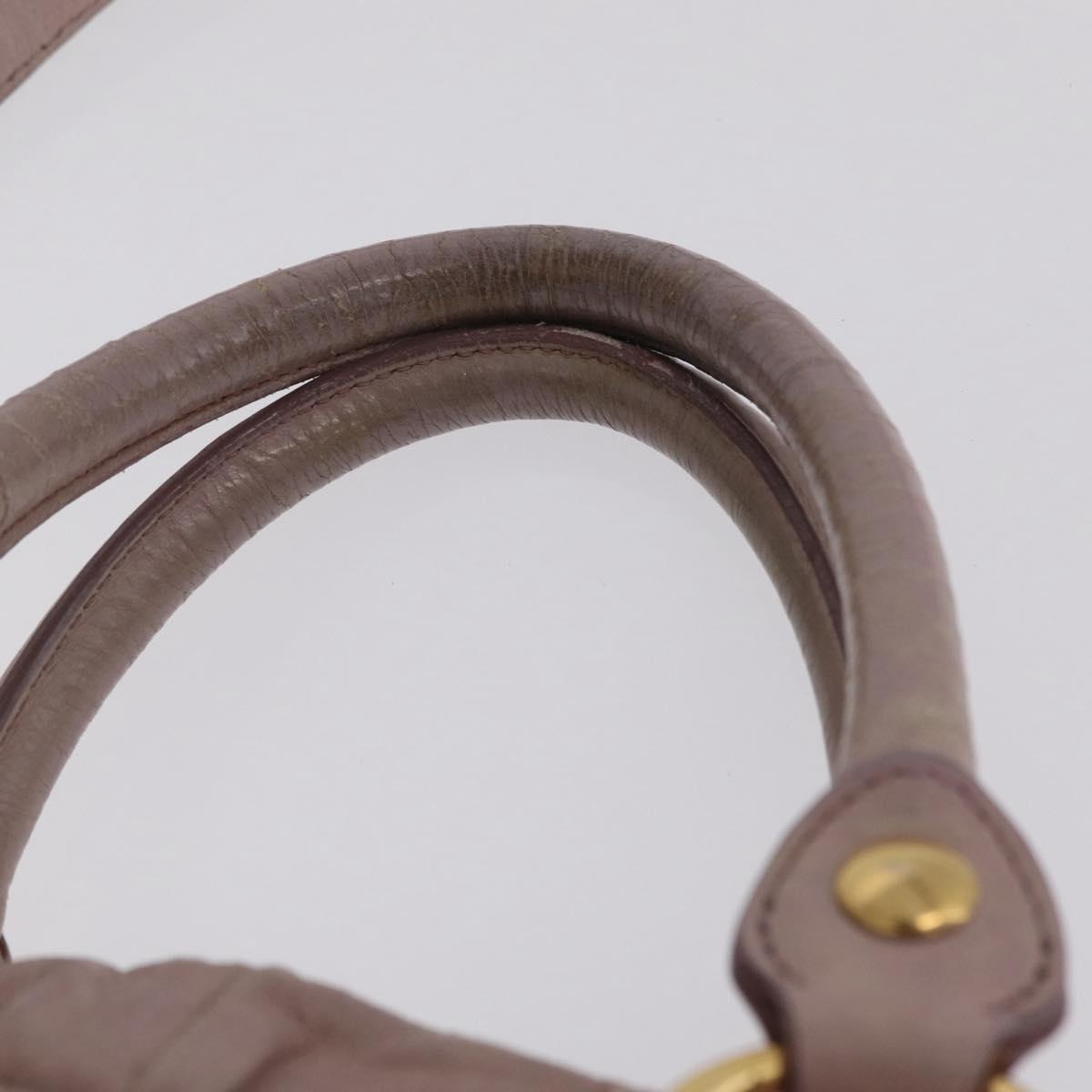 Miu Miu Hand Bag Leather 2way Pink Gold Auth 167865M