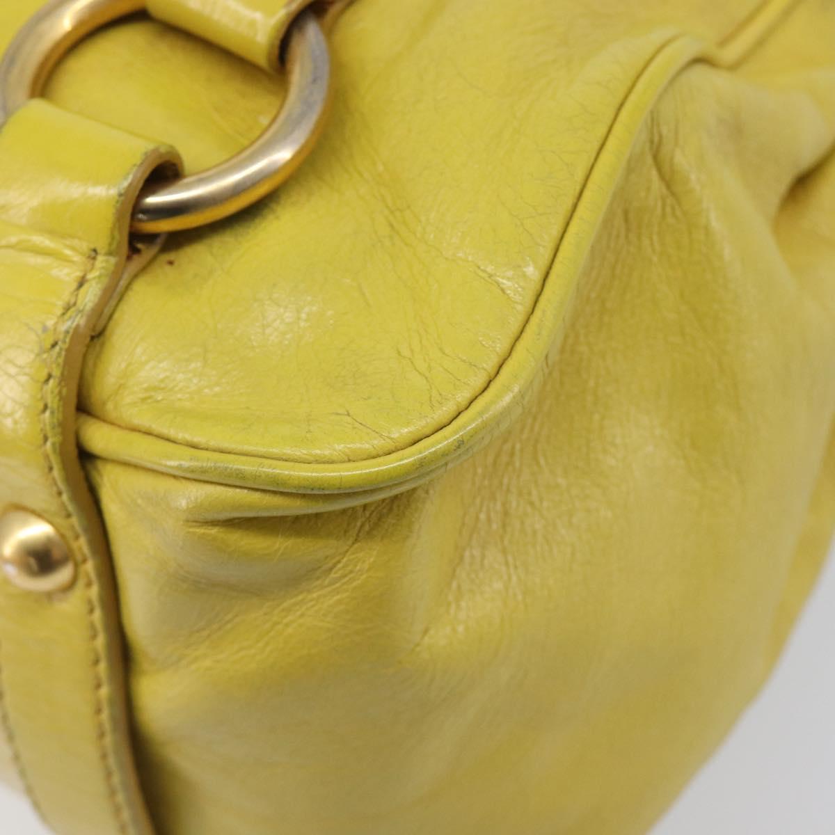 Miu Miu Hand Bag Leather 2way Yellow Gold Auth 167868V