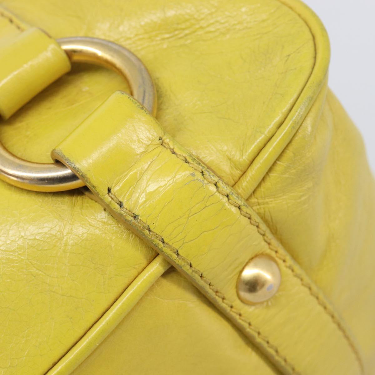 Miu Miu Hand Bag Leather 2way Yellow Gold Auth 167868V