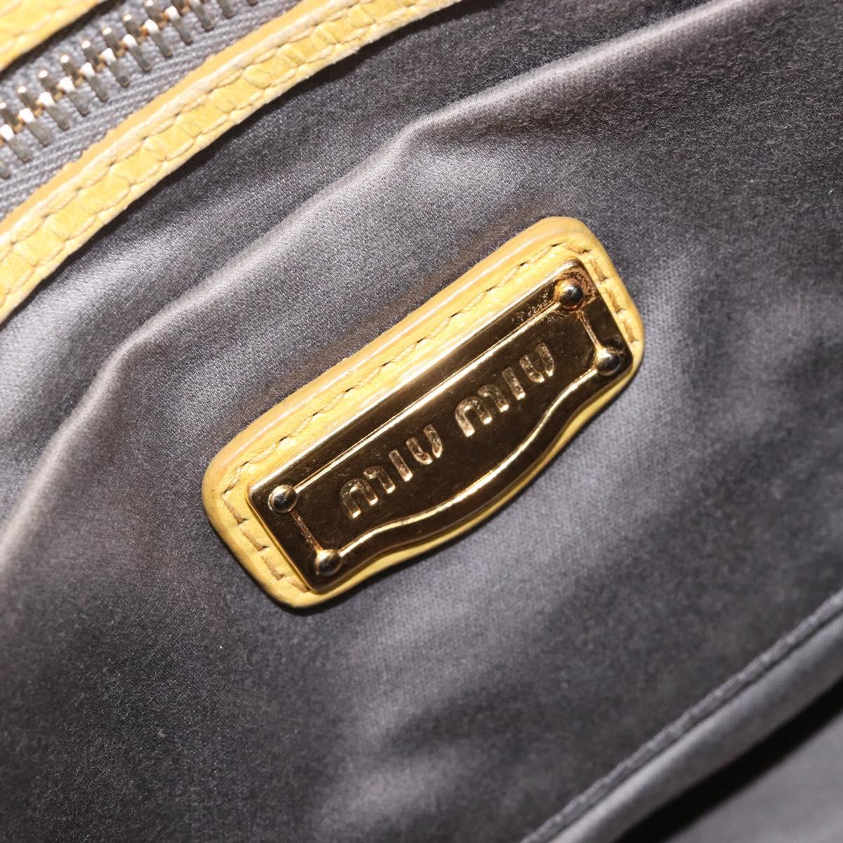 Miu Miu Hand Bag Leather 2way Yellow Gold Auth 167868V