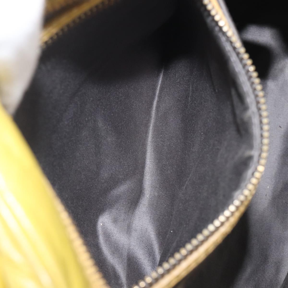 Miu Miu Hand Bag Leather 2way Yellow Gold Auth 167868V