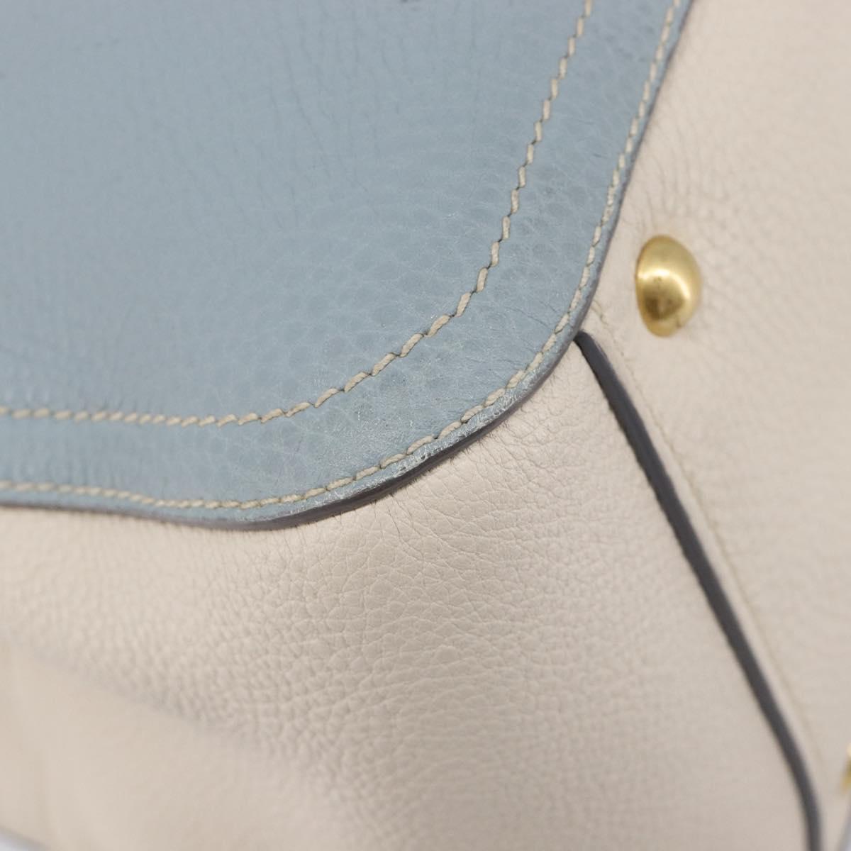 Miu Miu Hand Bag Leather 2way Light Blue Gold Auth 167870A