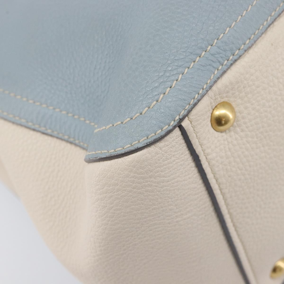 Miu Miu Hand Bag Leather 2way Light Blue Gold Auth 167870A