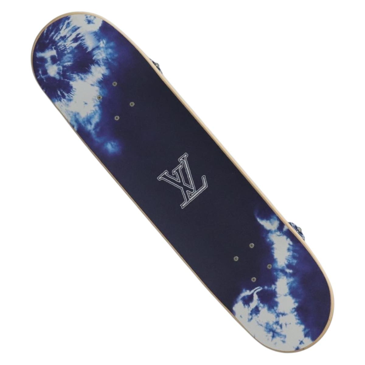 LOUIS VUITTON Monogram Bandana Skateboard Wood Blue GI0765 LV Auth 167873SM