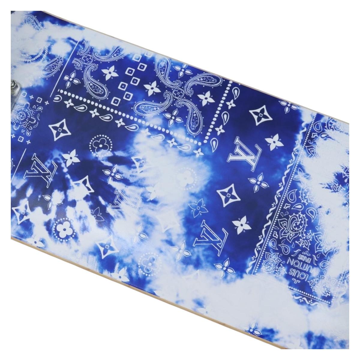 LOUIS VUITTON Monogram Bandana Skateboard Wood Blue GI0765 LV Auth 167873SM