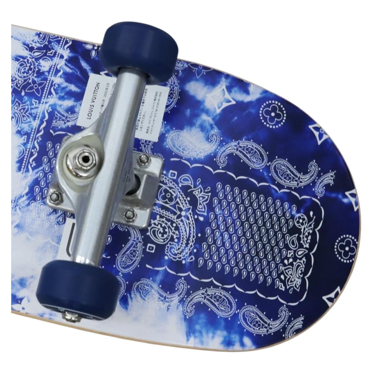 LOUIS VUITTON Monogram Bandana Skateboard Wood Blue GI0765 LV Auth 167873SM