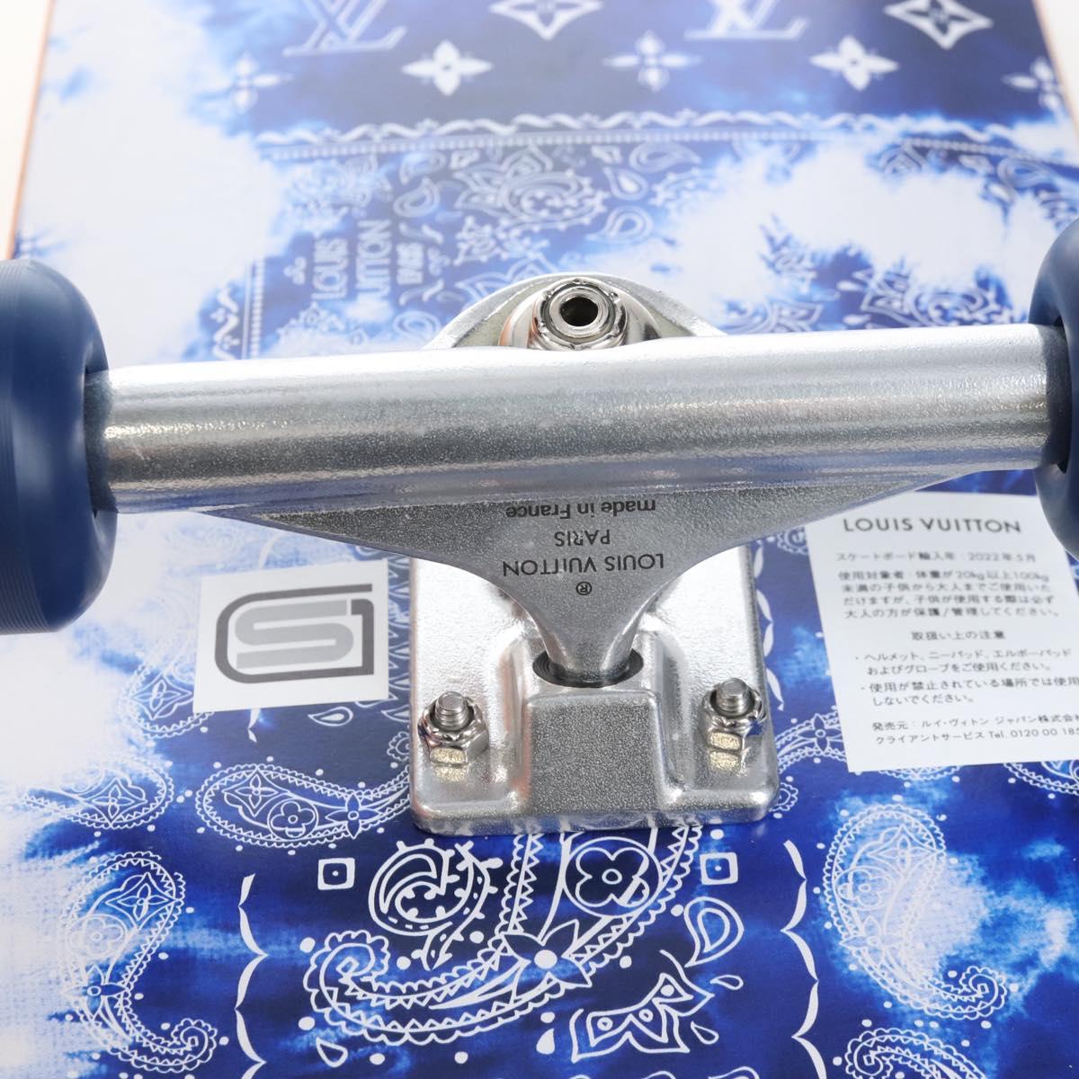 LOUIS VUITTON Monogram Bandana Skateboard Wood Blue GI0765 LV Auth 167873SM