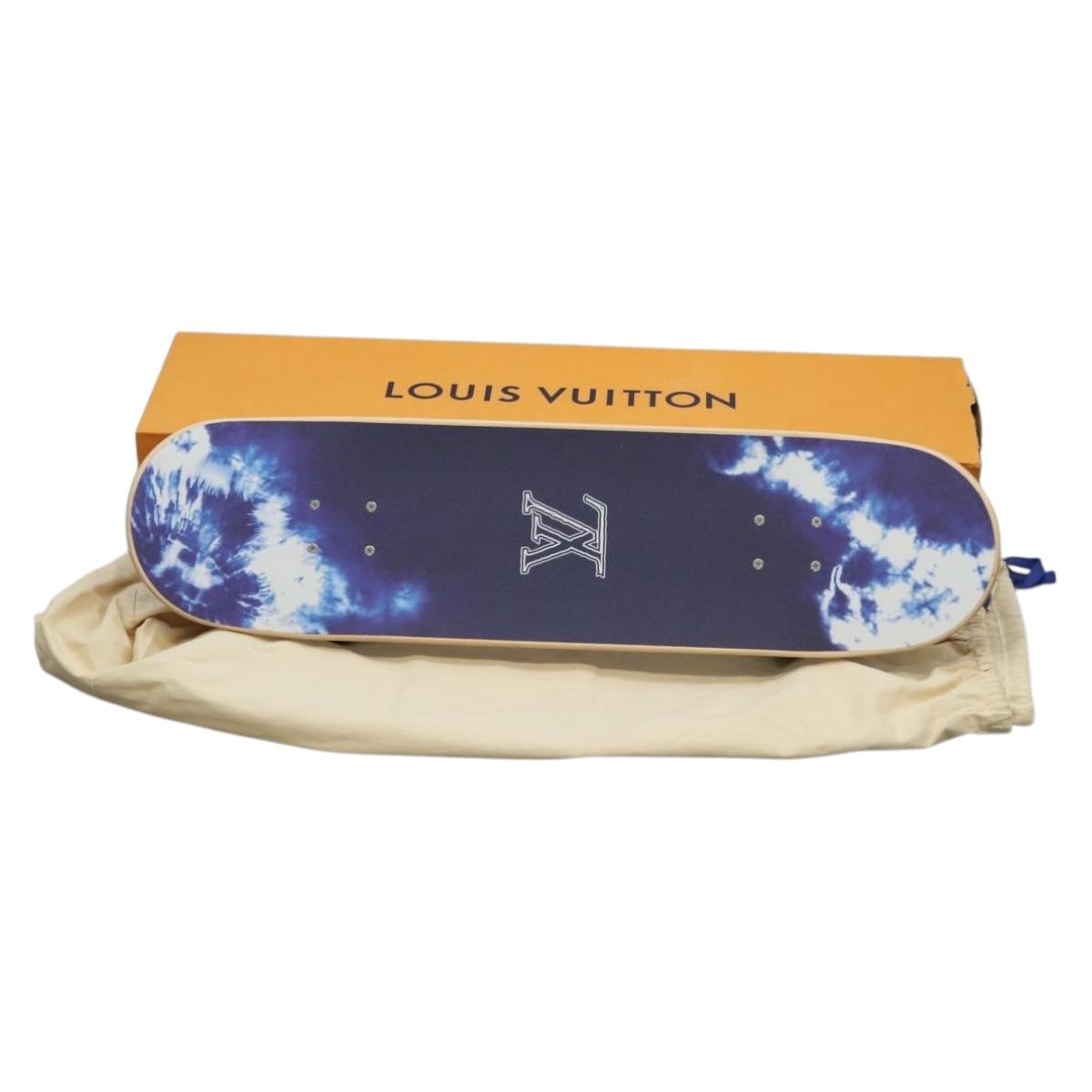LOUIS VUITTON Monogram Bandana Skateboard Wood Blue GI0765 LV Auth 167873SM