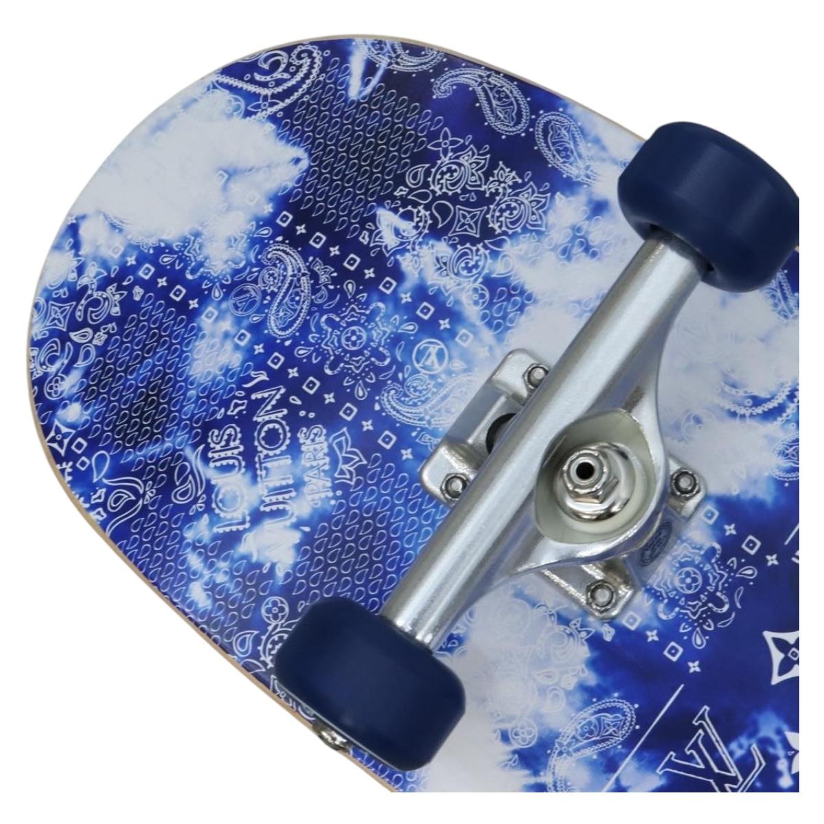 LOUIS VUITTON Monogram Bandana Skateboard Wood Blue GI0765 LV Auth 167873SM