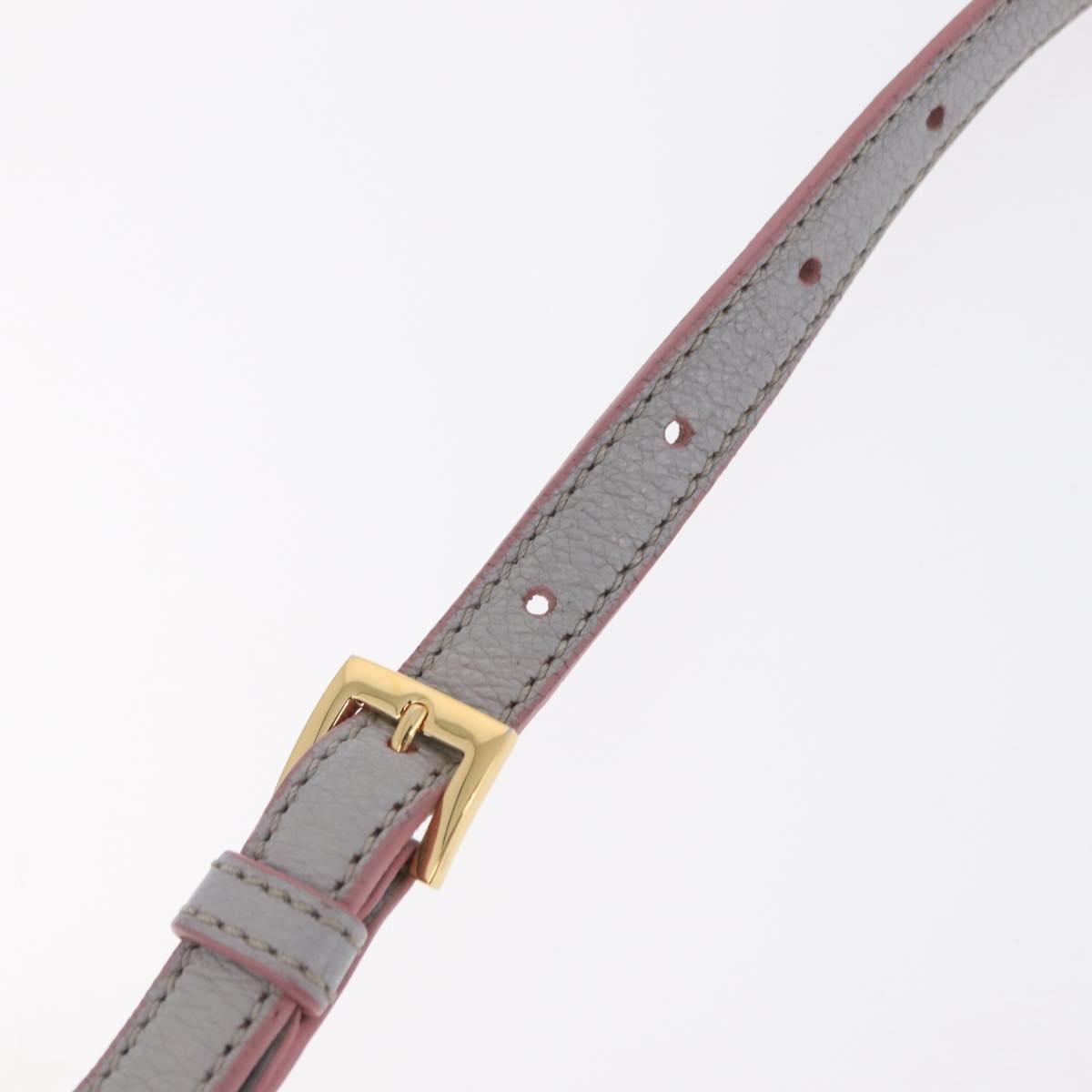 Miu Miu Hand Bag Leather 2way Gray Gold Auth 167877A