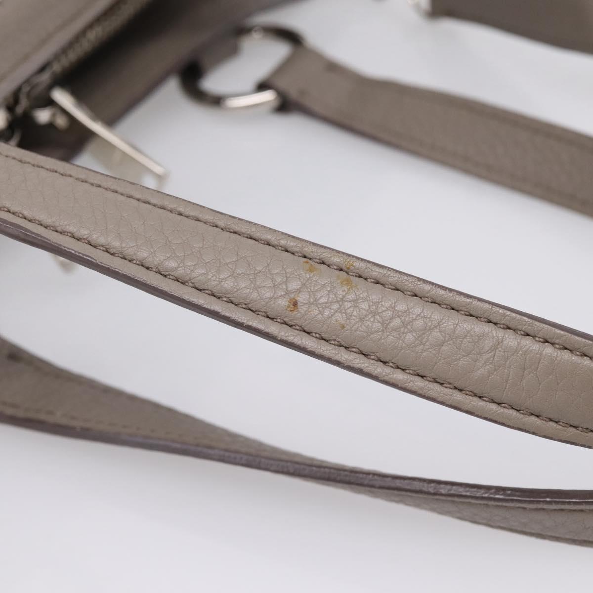 Miu Miu Hand Bag Leather 2way Gray Silver Auth 167878A