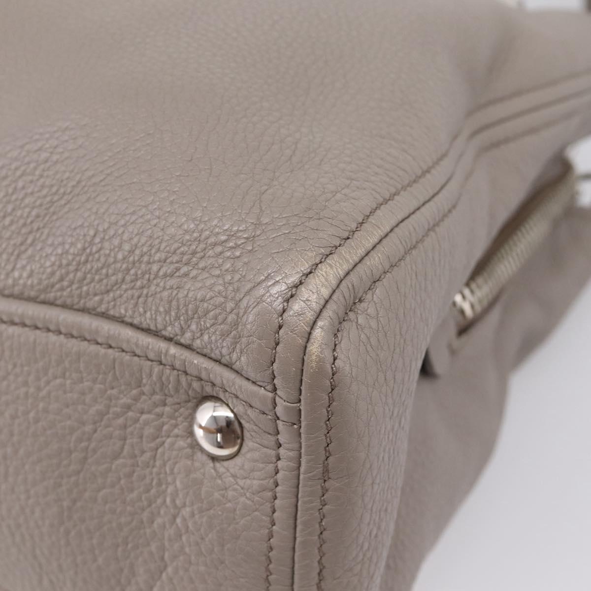 Miu Miu Hand Bag Leather 2way Gray Silver Auth 167878A