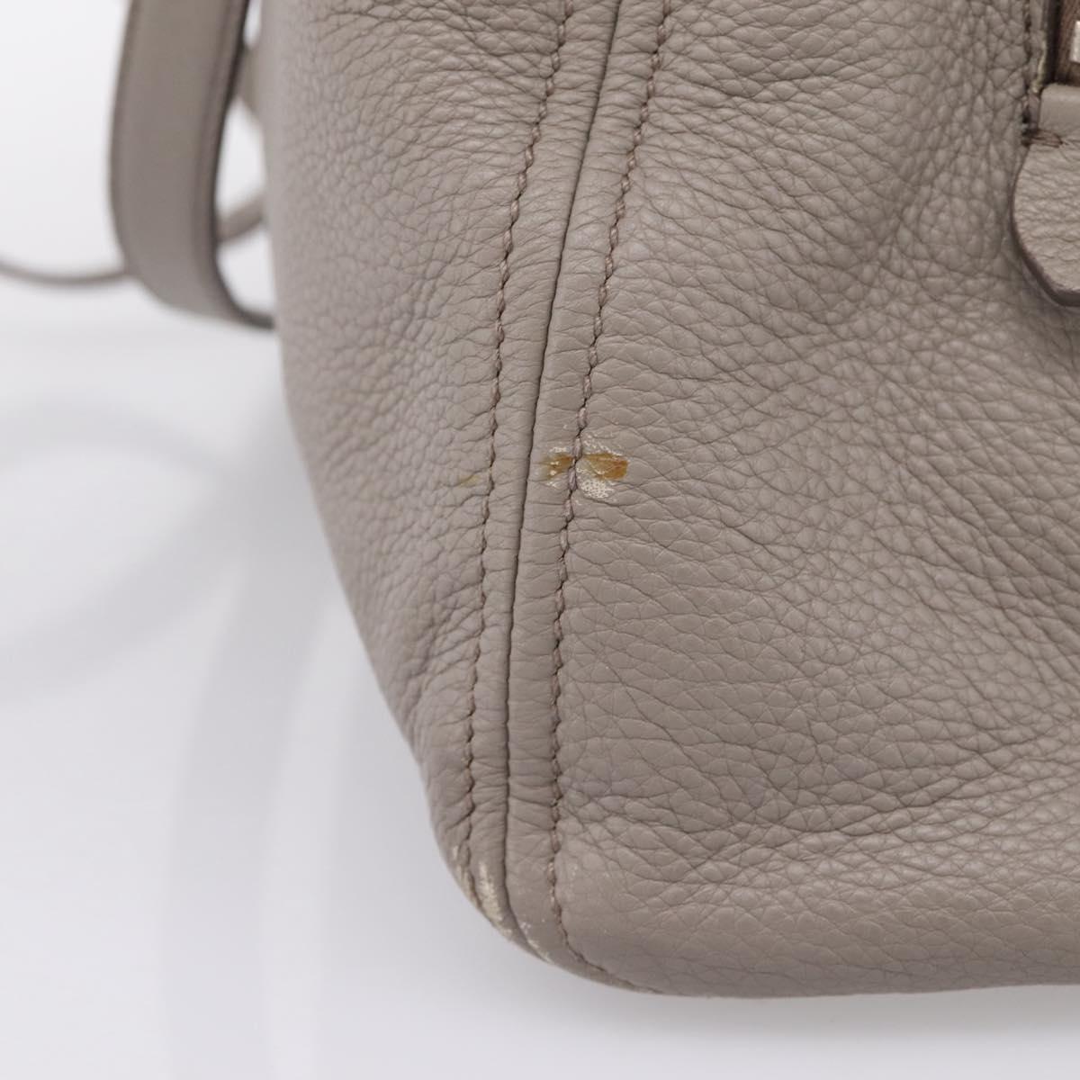 Miu Miu Hand Bag Leather 2way Gray Silver Auth 167878A
