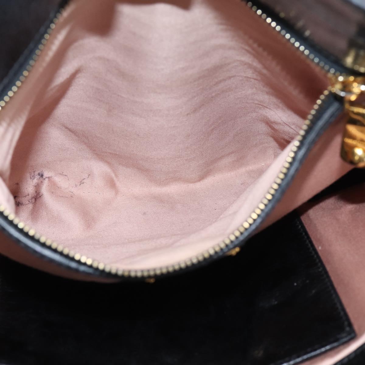 Miu Miu Hand Bag Leather 2way Black Gold Auth 167880M