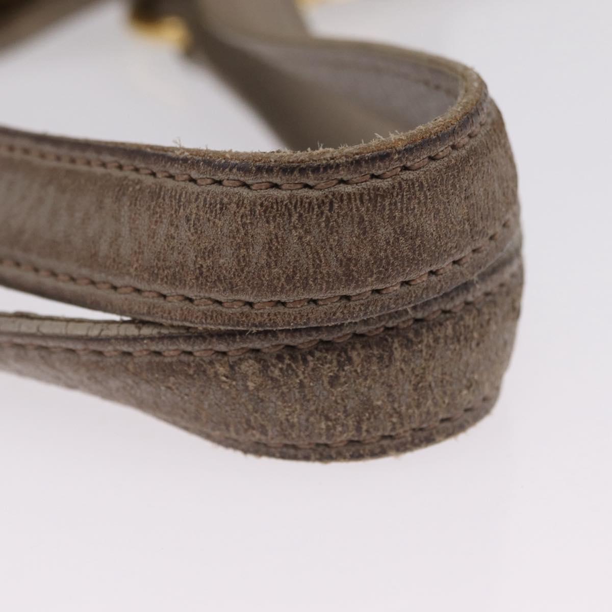 Miu Miu Hand Bag Leather 2way Gray Gold Auth 167882A