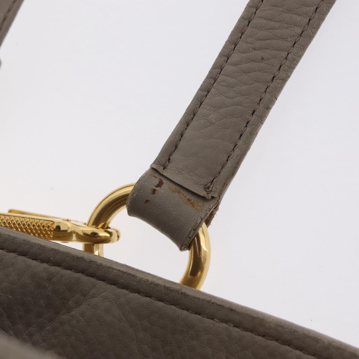 Miu Miu Hand Bag Leather 2way Gray Gold Auth 167882A