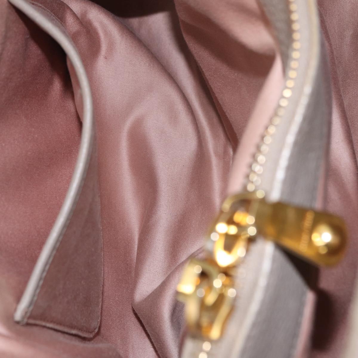 Miu Miu Hand Bag Leather 2way Gray Gold Auth 167882A