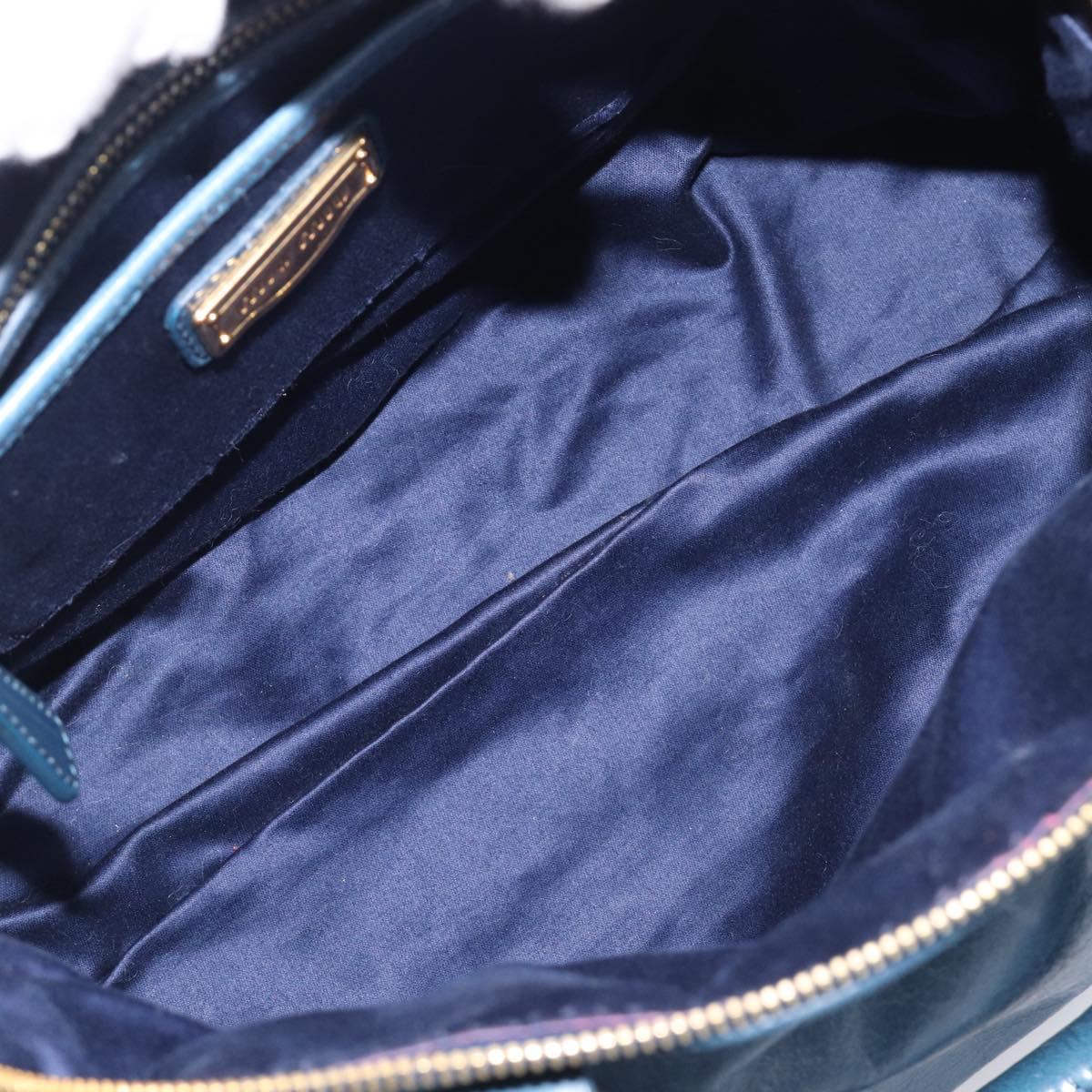 Miu Miu Hand Bag Leather 2way Blue Gold Auth 167885M
