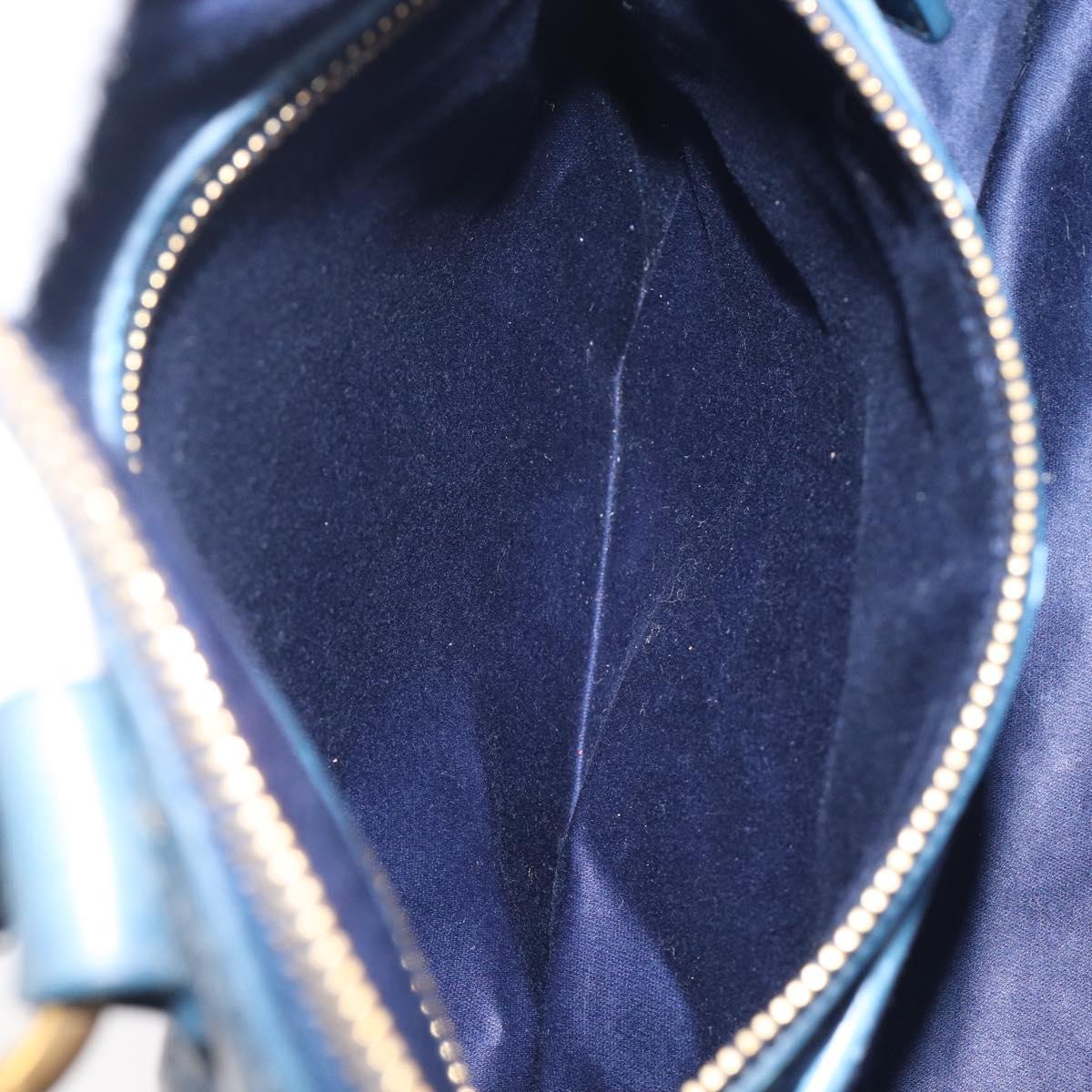 Miu Miu Hand Bag Leather 2way Blue Gold Auth 167885M