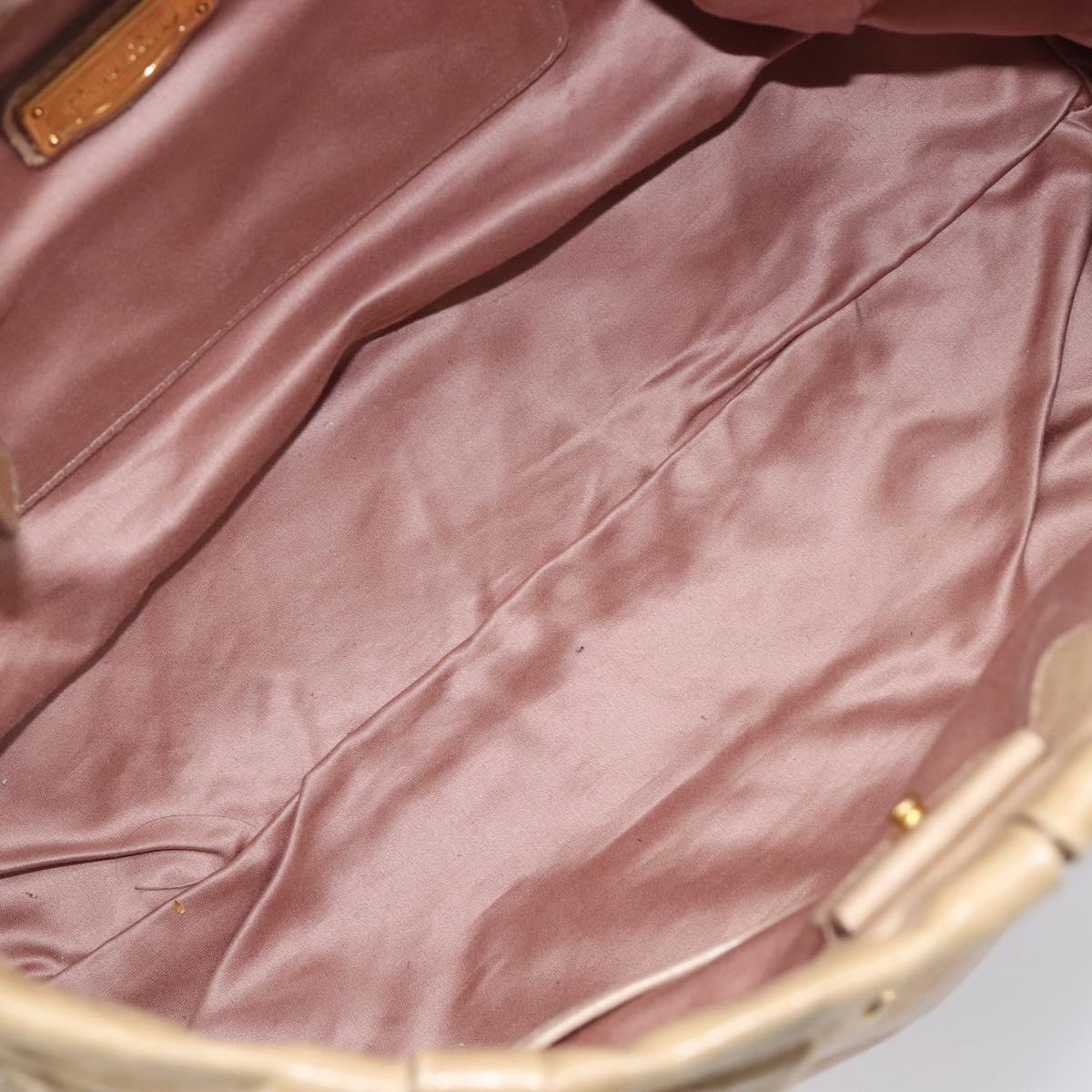 Miu Miu Hand Bag Leather 2way Beige Gold Auth 167886M