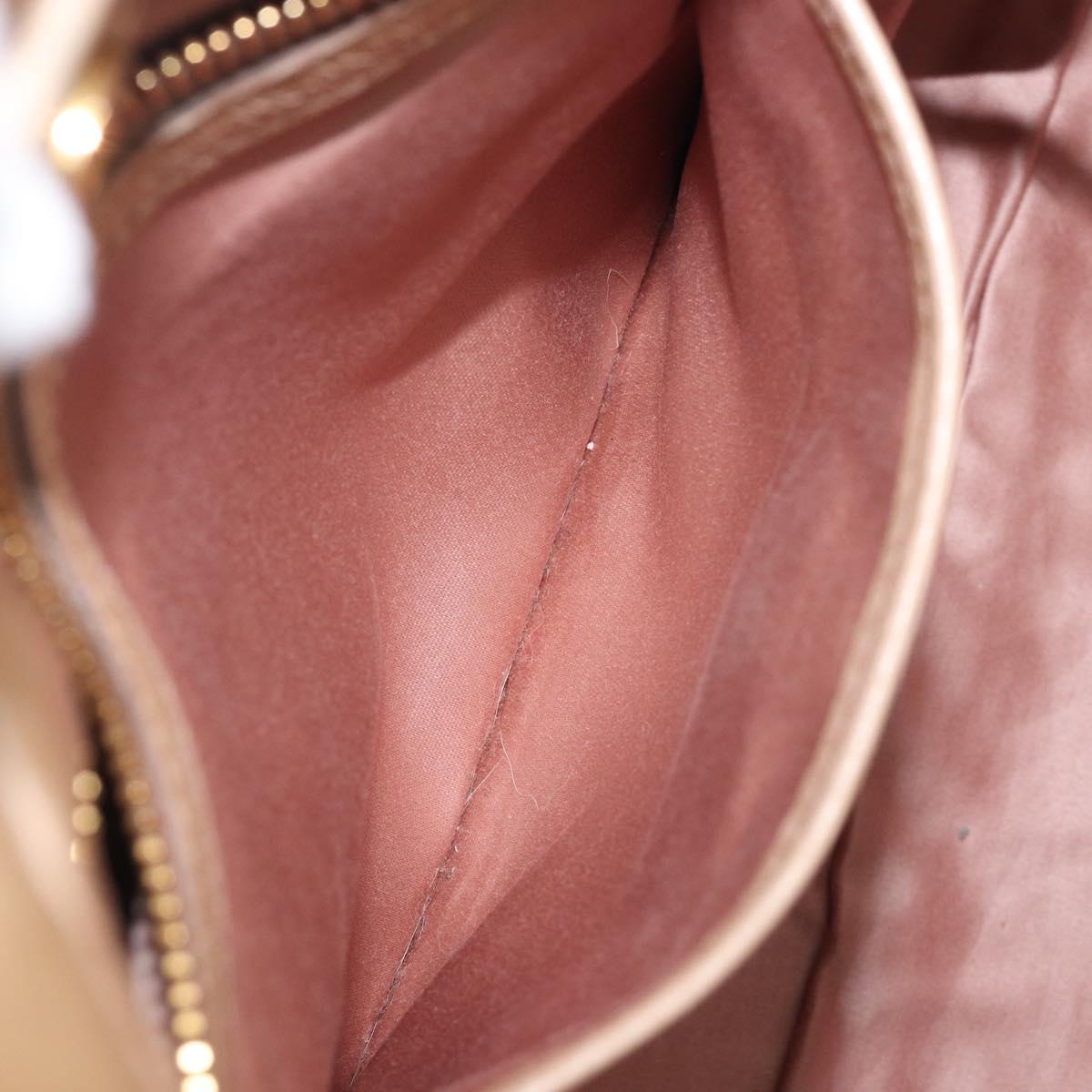 Miu Miu Hand Bag Leather 2way Beige Gold Auth 167886M