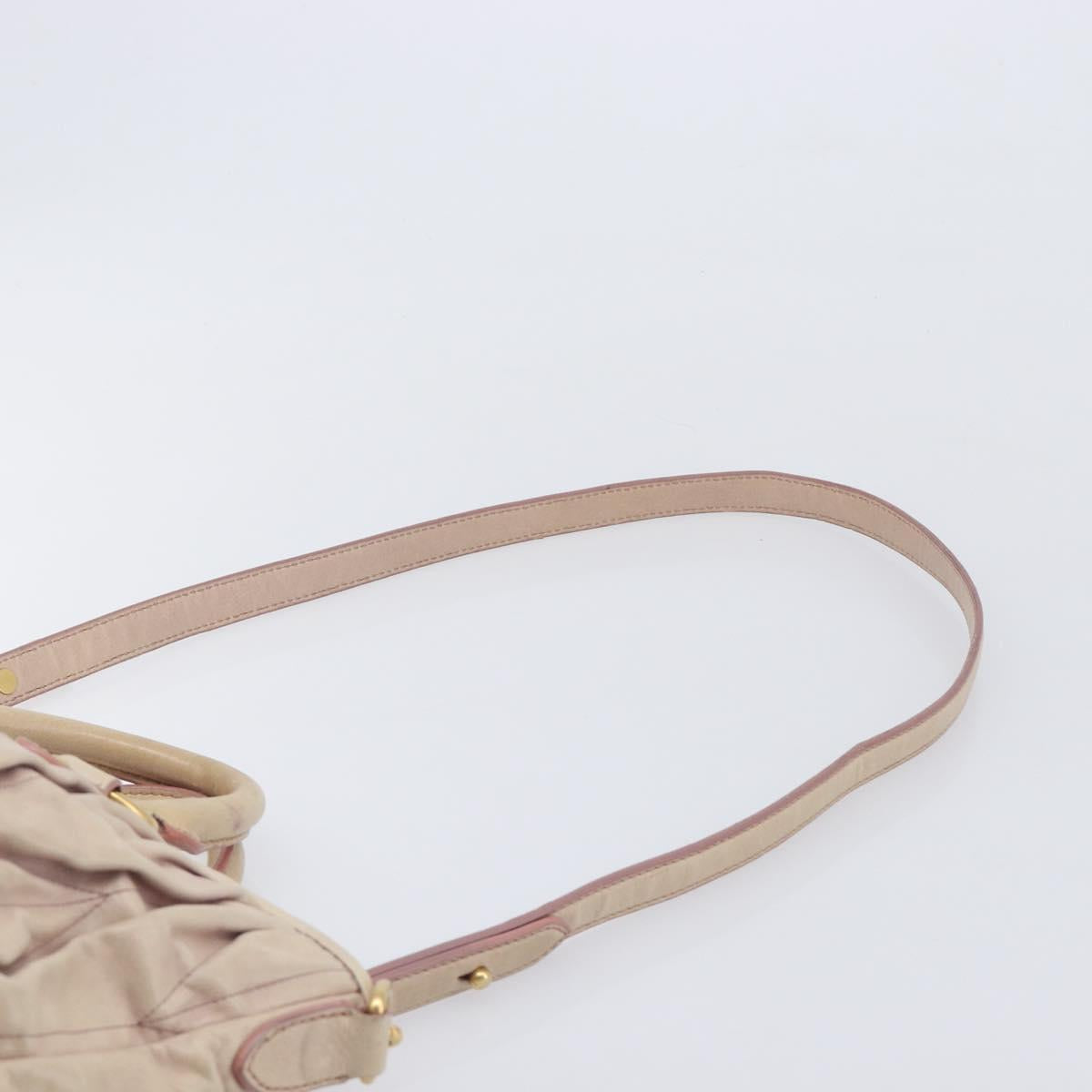 Miu Miu Hand Bag Leather 2way Pink Gold Auth 167890A