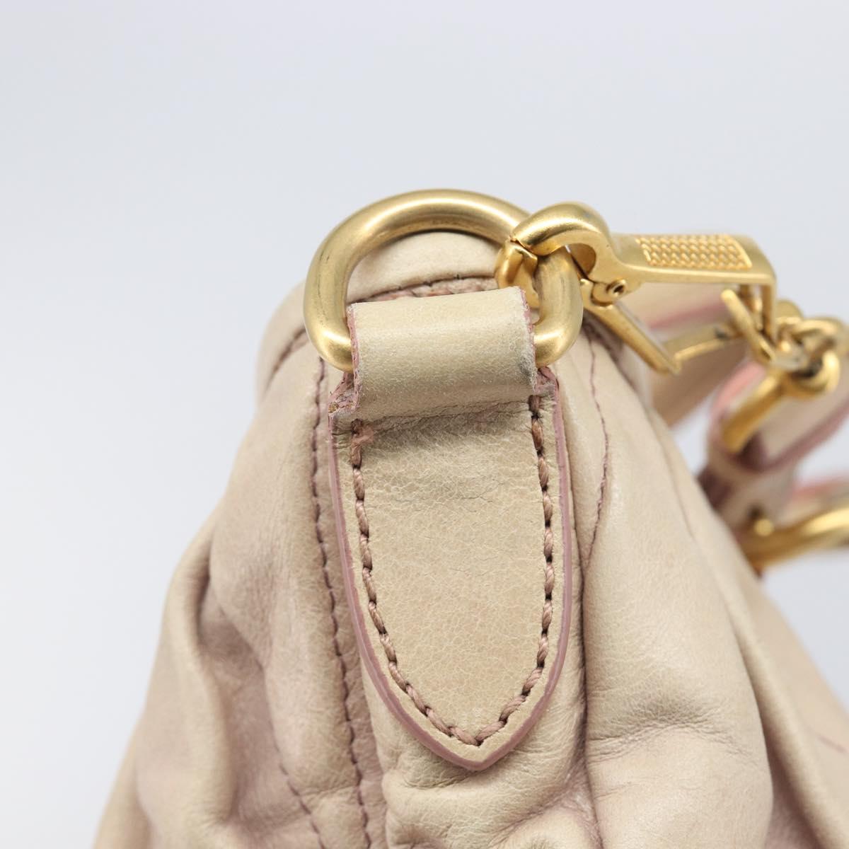Miu Miu Hand Bag Leather 2way Pink Gold Auth 167890A