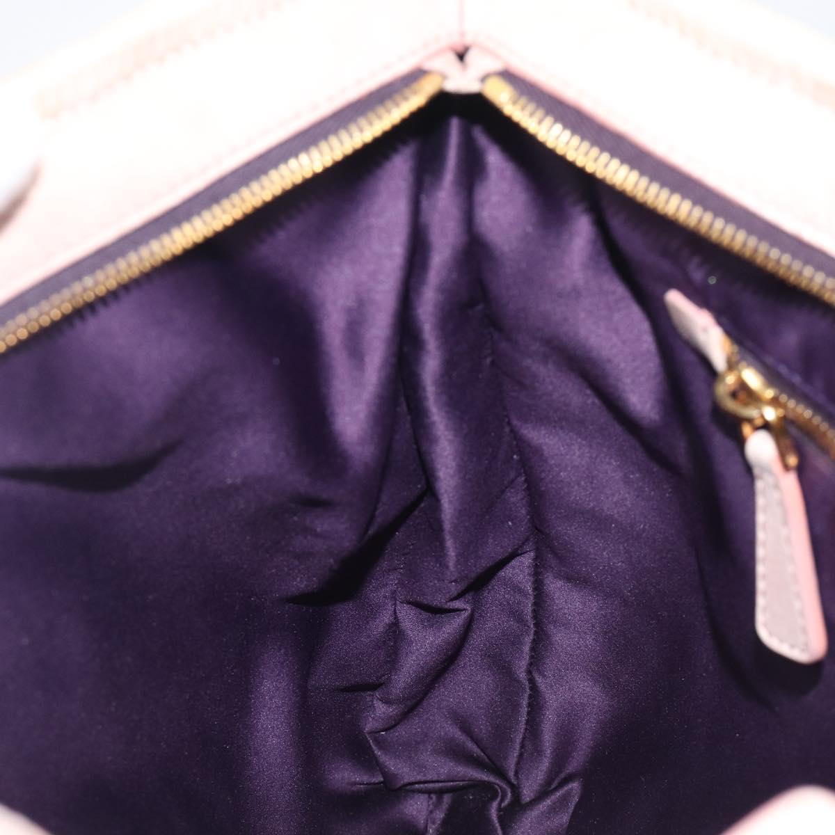 Miu Miu Hand Bag Leather 2way Pink Gold Auth 167890A