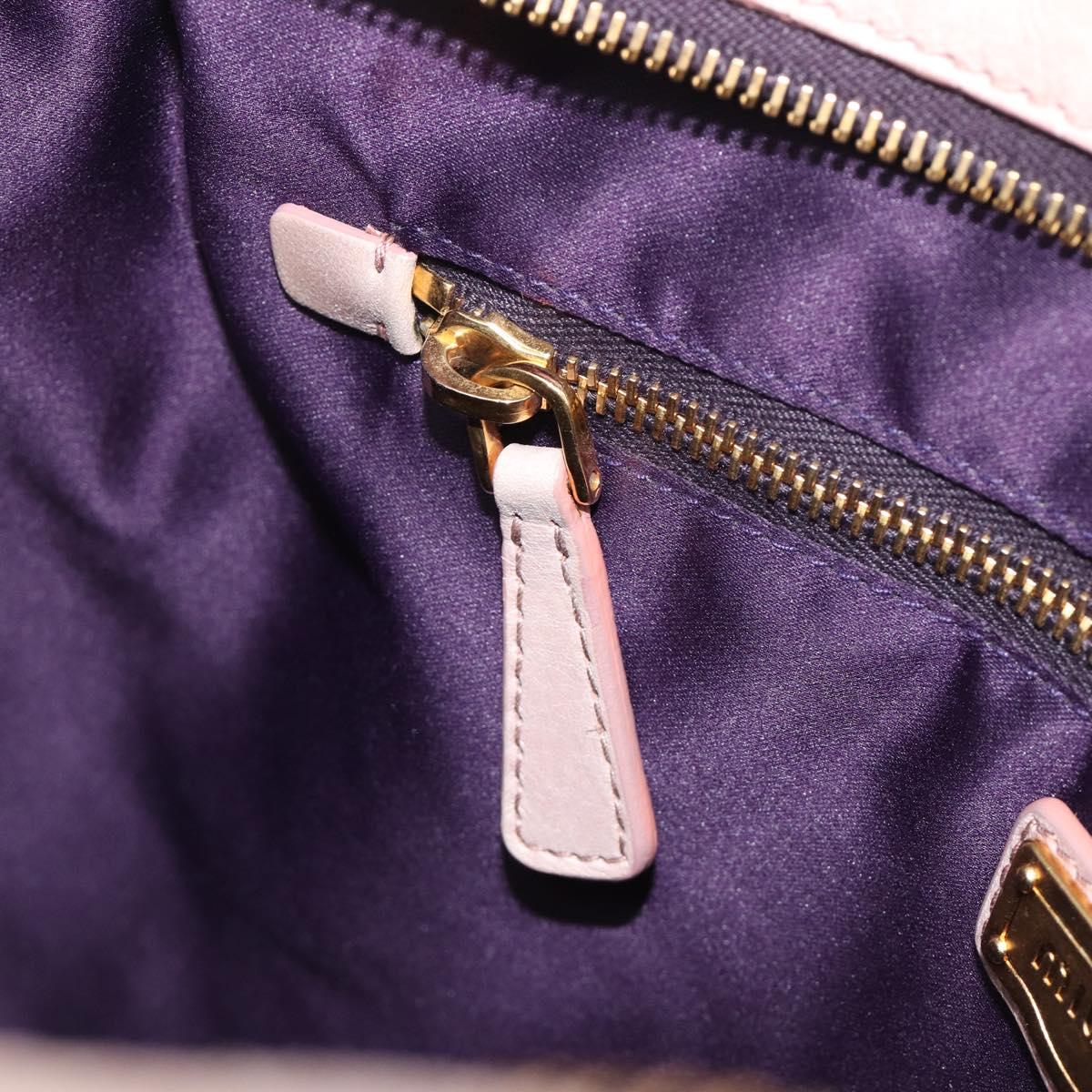 Miu Miu Hand Bag Leather 2way Pink Gold Auth 167890A