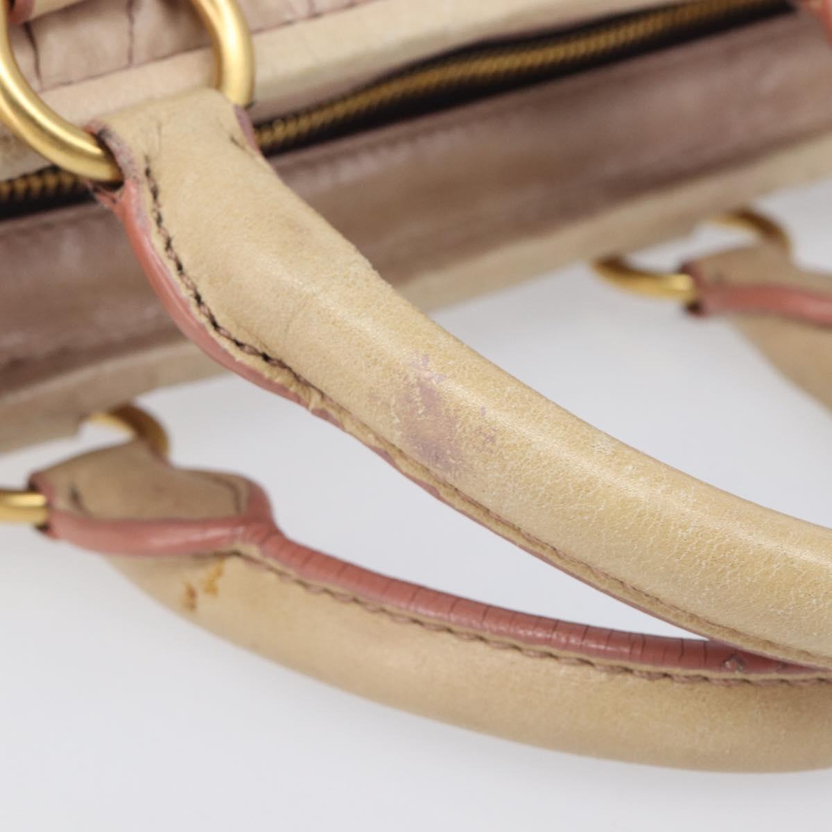 Miu Miu Hand Bag Leather 2way Pink Gold Auth 167890A