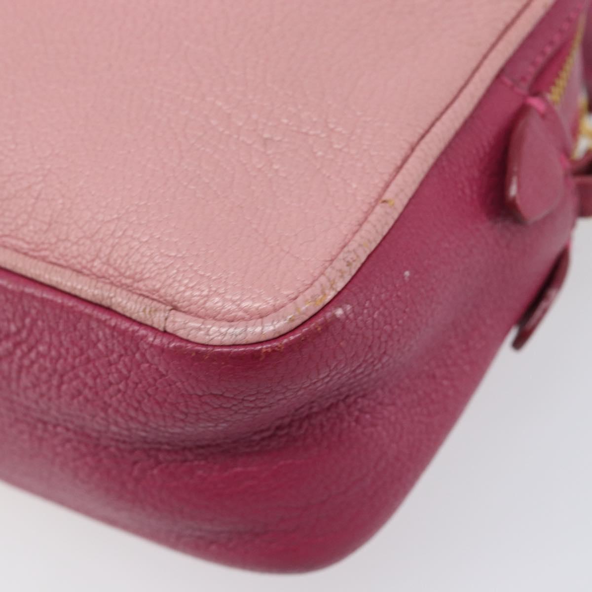 Miu Miu Shoulder Bag Leather Pink Gold Auth 167891A