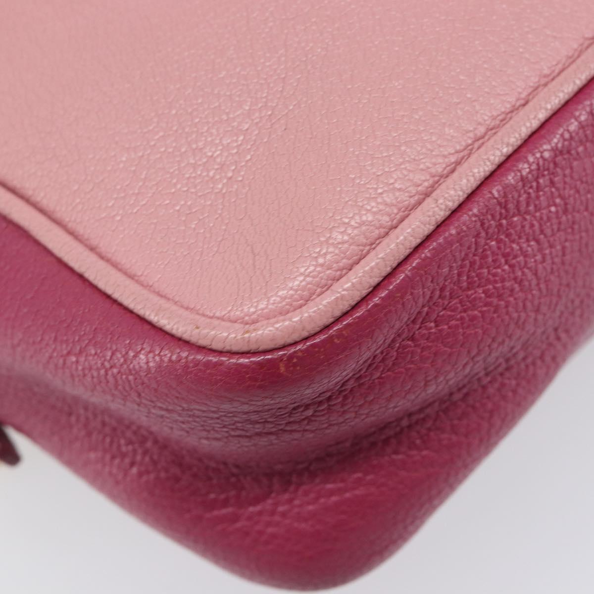 Miu Miu Shoulder Bag Leather Pink Gold Auth 167891A