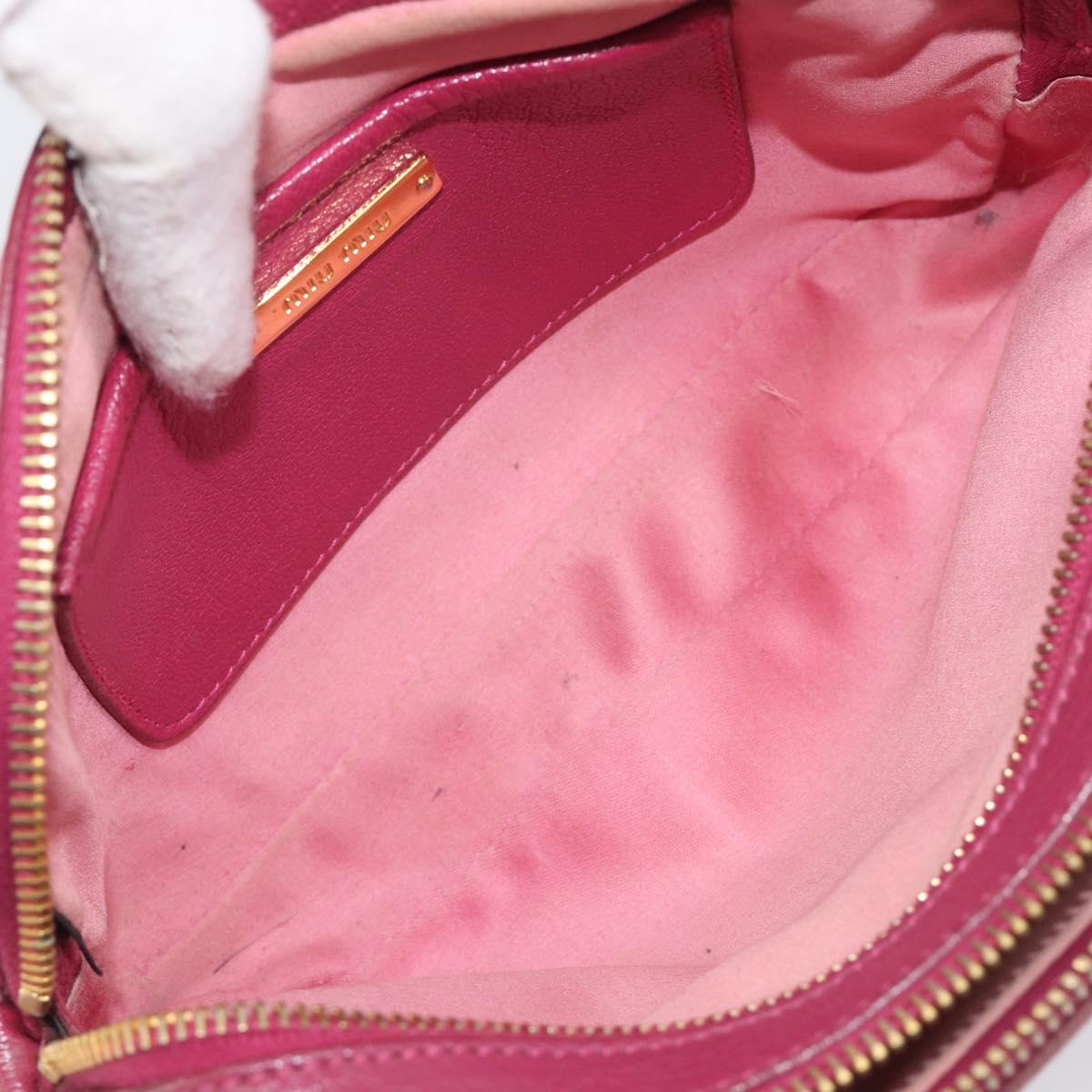 Miu Miu Shoulder Bag Leather Pink Gold Auth 167891A