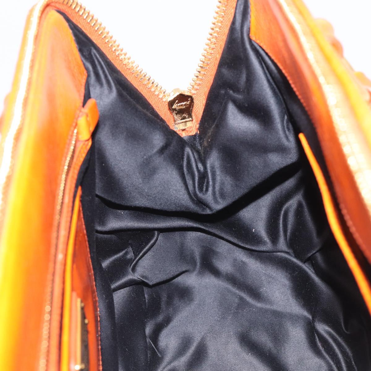 Miu Miu Matelasse Hand Bag Leather 2way Orange Gold Auth 167896A