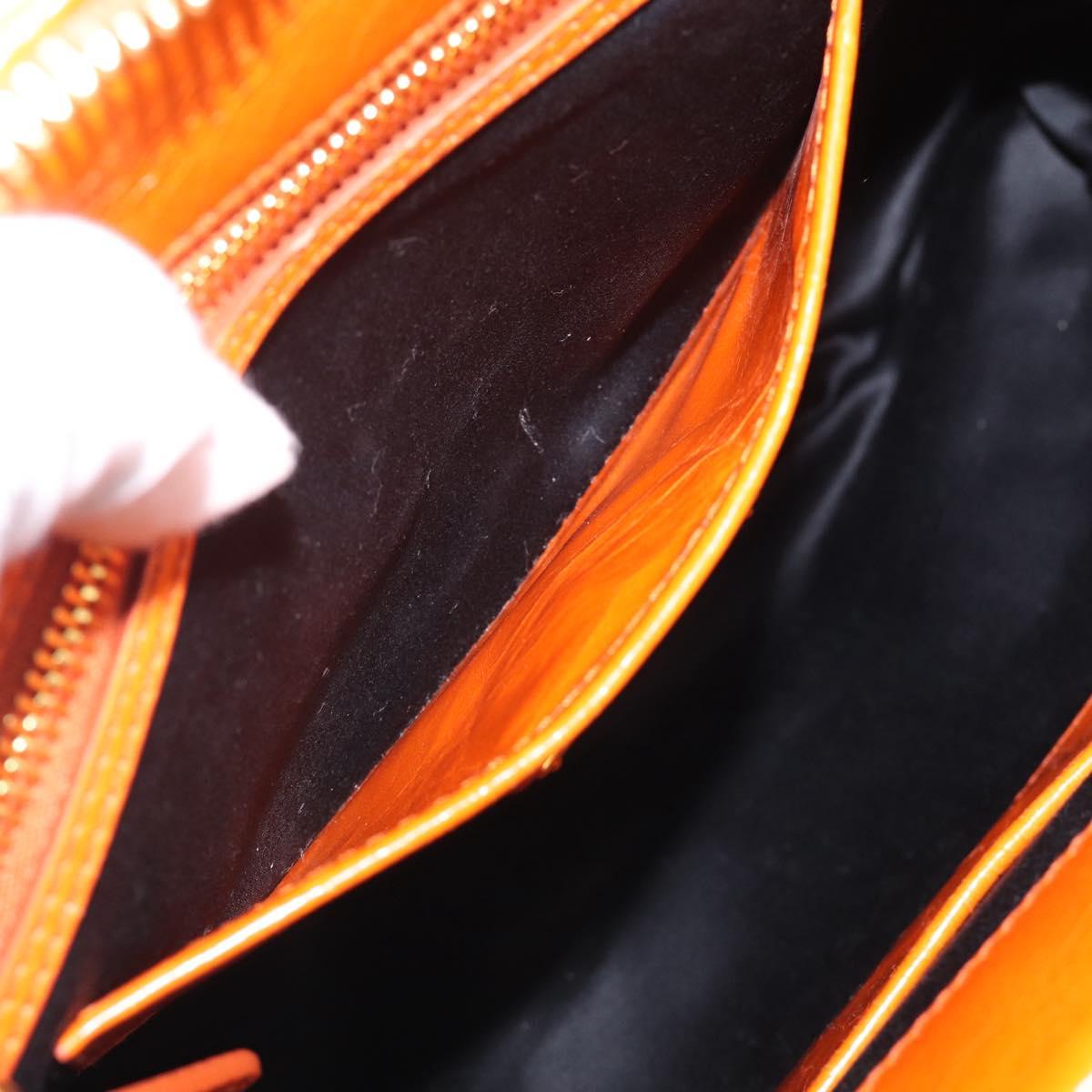 Miu Miu Matelasse Hand Bag Leather 2way Orange Gold Auth 167896A