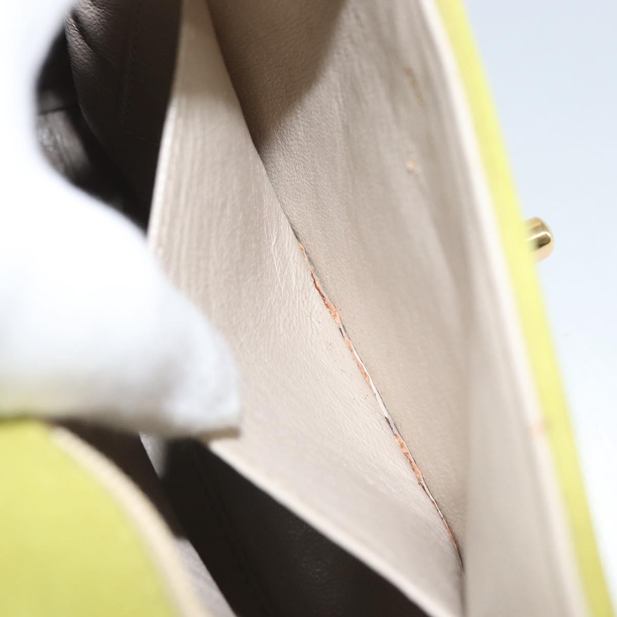 CHANEL V Stitch Shoulder Bag Suede Green Gold CC Auth 167900