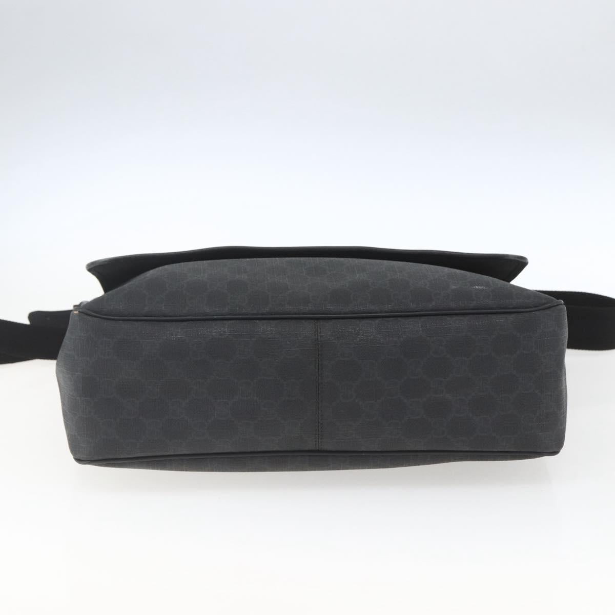 GUCCI GG Supreme Shoulder Bag PVC Black 169935 Auth 167909