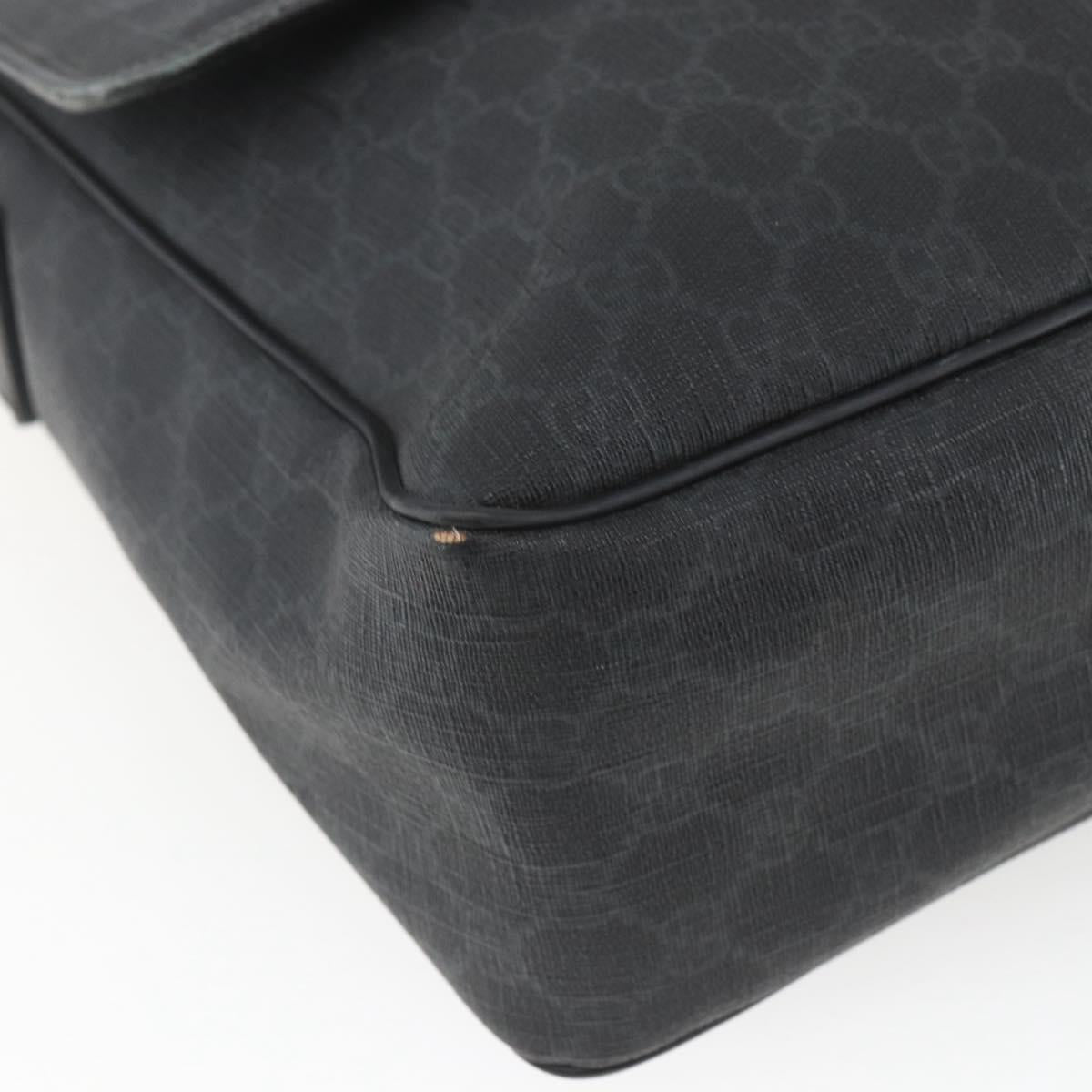 GUCCI GG Supreme Shoulder Bag PVC Black 169935 Auth 167909