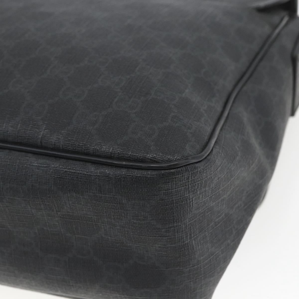 GUCCI GG Supreme Shoulder Bag PVC Black 169935 Auth 167909