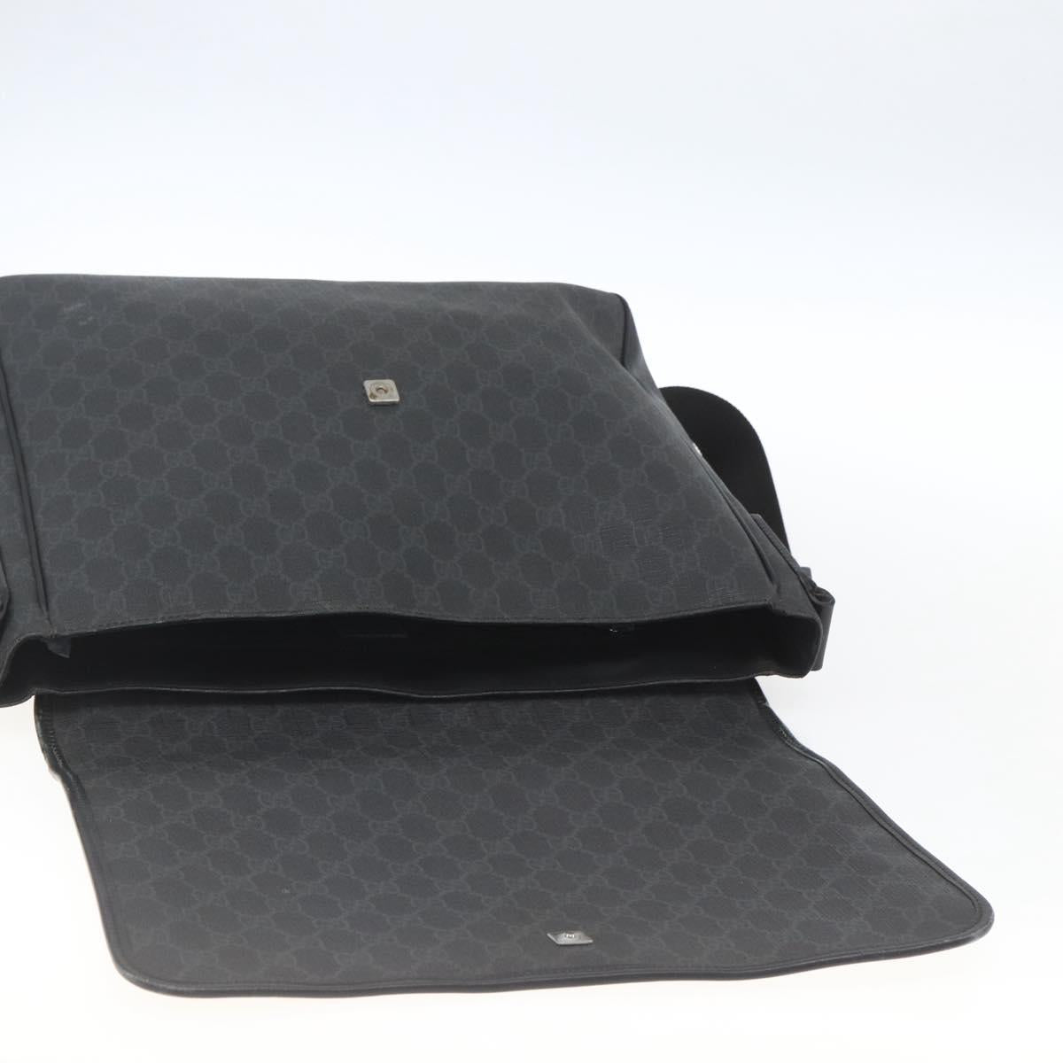 GUCCI GG Supreme Shoulder Bag PVC Black 169935 Auth 167909