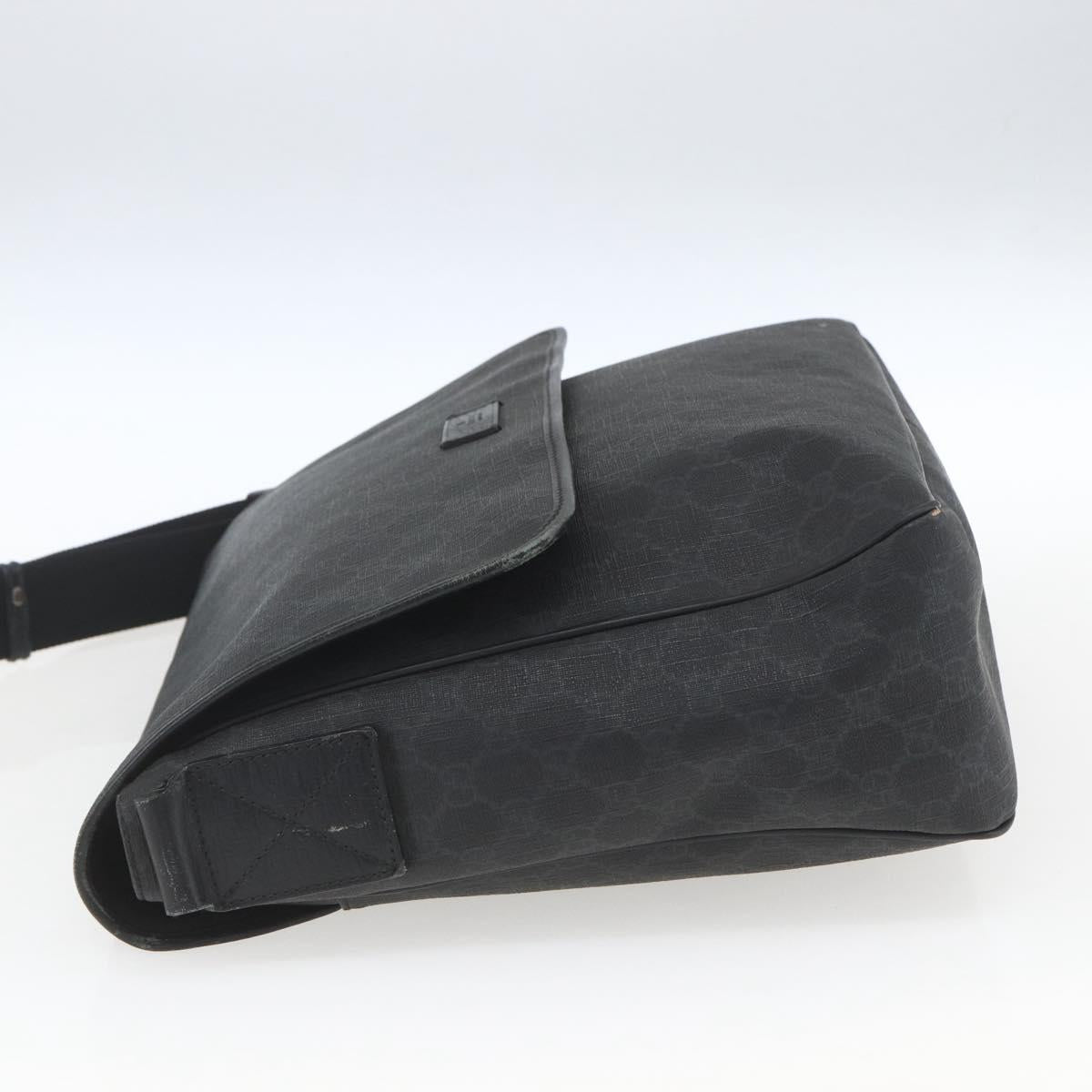 GUCCI GG Supreme Shoulder Bag PVC Black 169935 Auth 167909