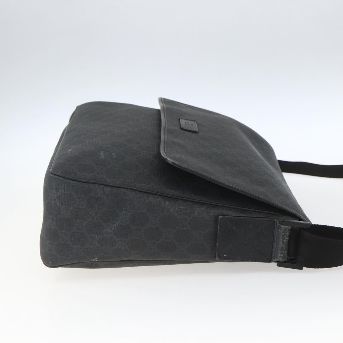 GUCCI GG Supreme Shoulder Bag PVC Black 169935 Auth 167909