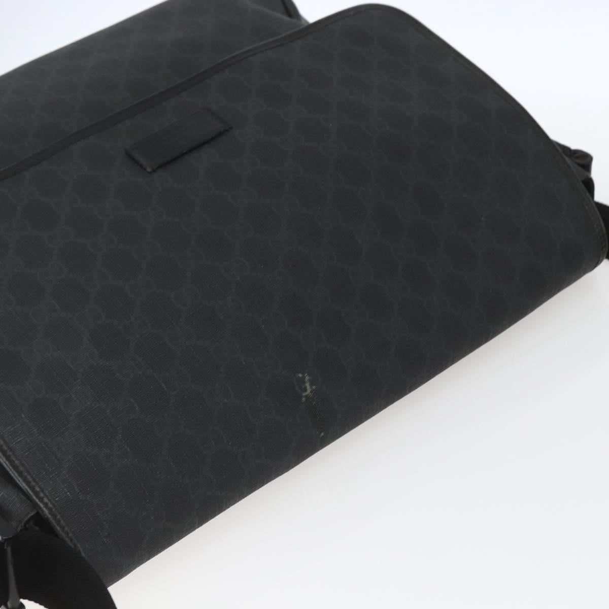 GUCCI GG Supreme Shoulder Bag PVC Black 169935 Auth 167909