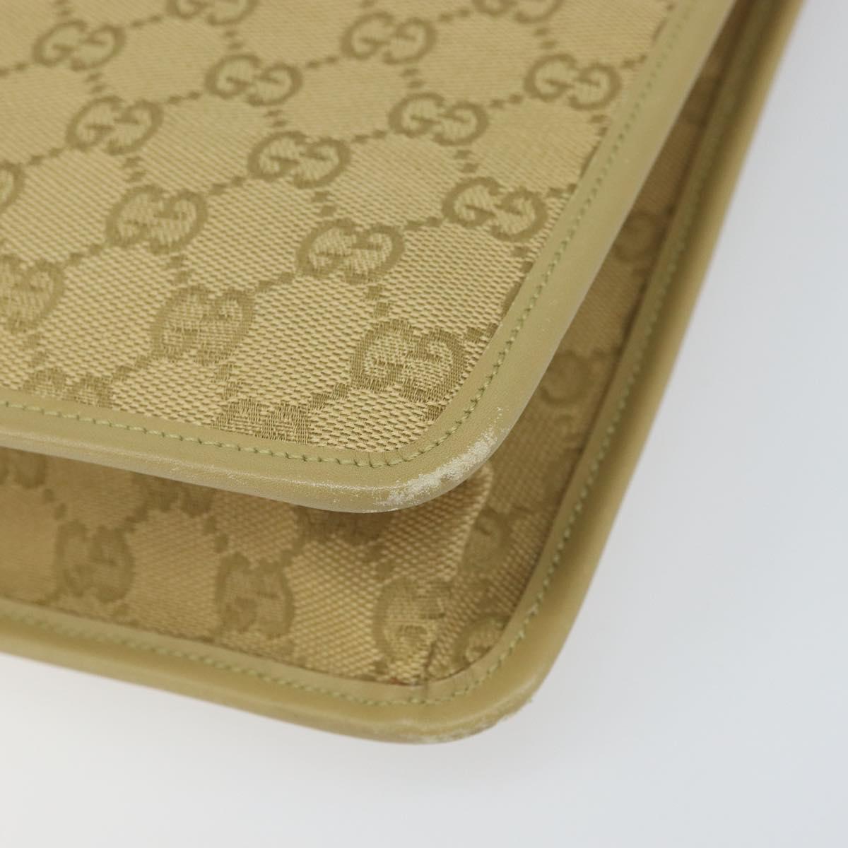 GUCCI GG Canvas Shoulder Bag Beige Gold 91762 Auth 167912