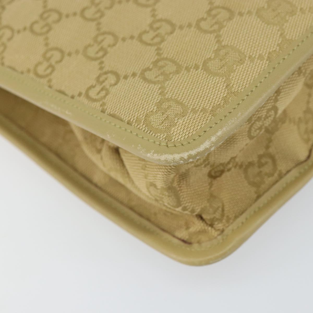 GUCCI GG Canvas Shoulder Bag Beige Gold 91762 Auth 167912