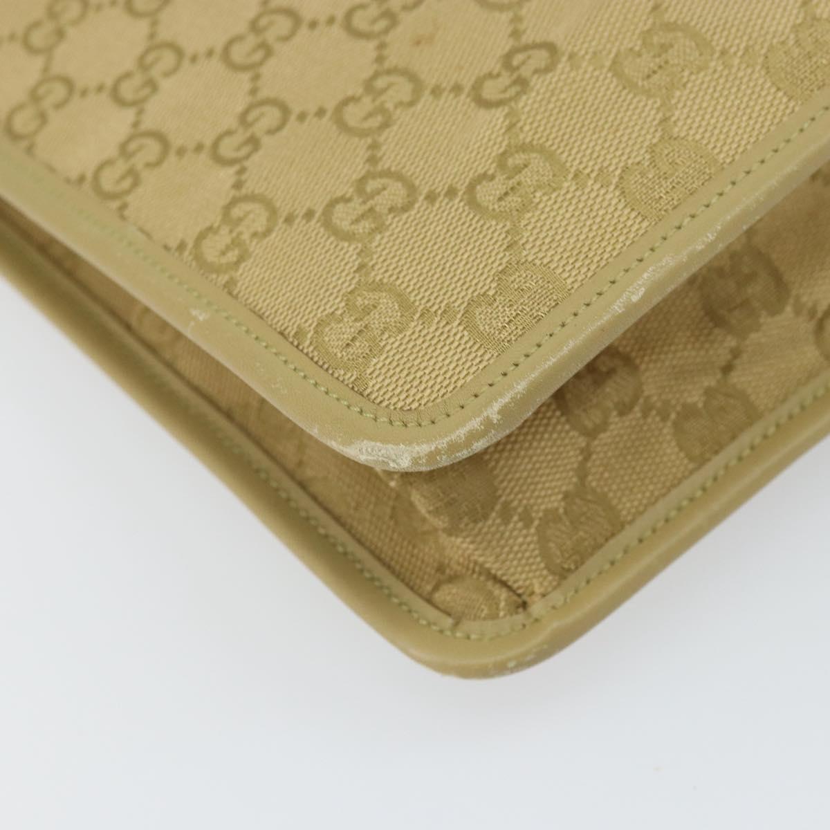 GUCCI GG Canvas Shoulder Bag Beige Gold 91762 Auth 167912