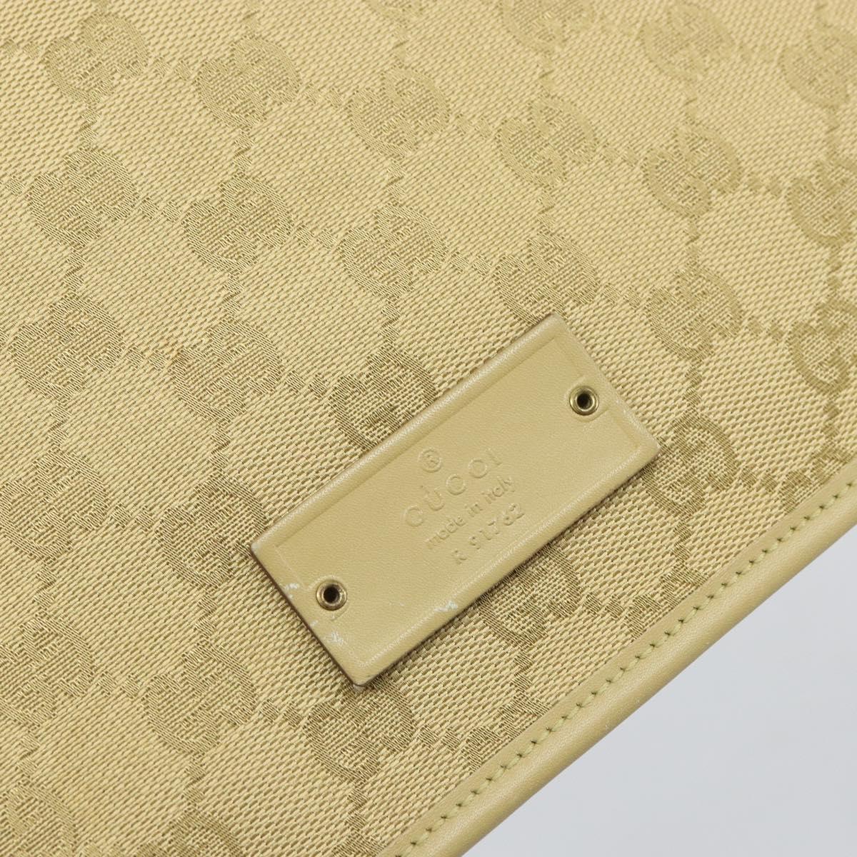 GUCCI GG Canvas Shoulder Bag Beige Gold 91762 Auth 167912