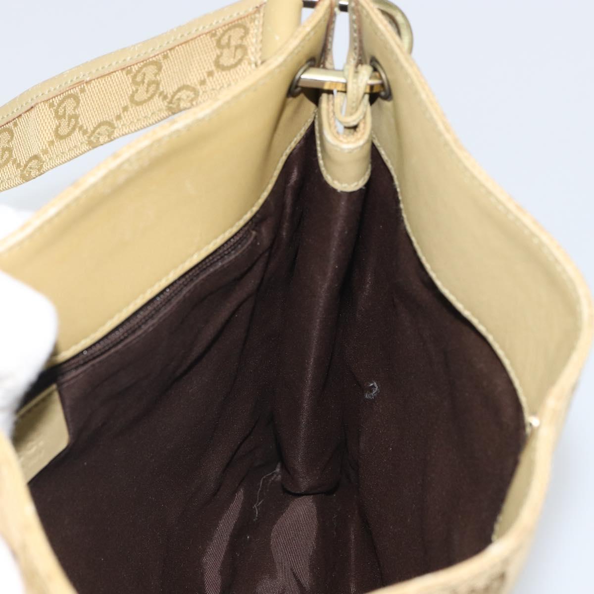 GUCCI GG Canvas Shoulder Bag Beige Gold 91762 Auth 167912